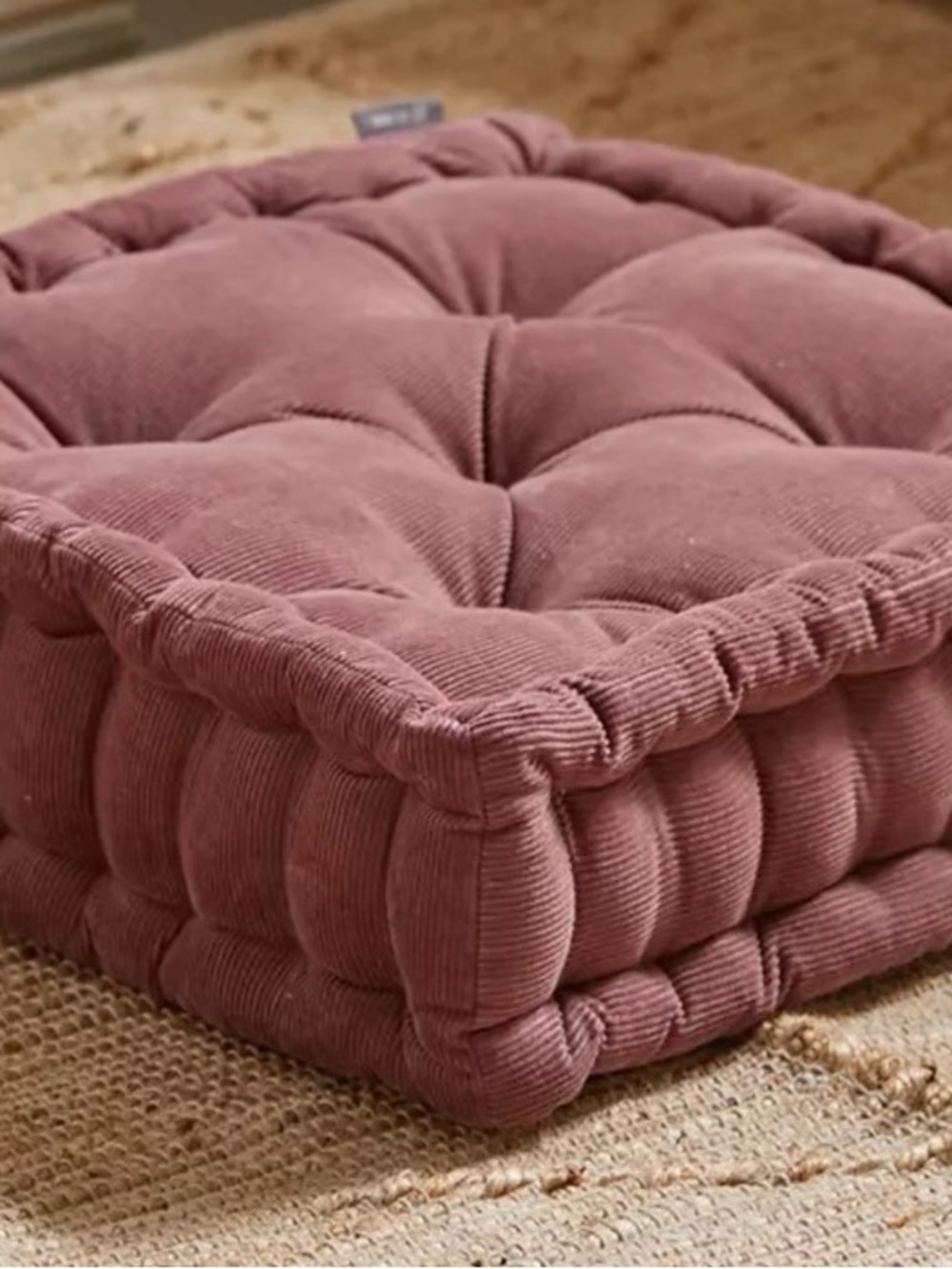 Urban Outfitters Mauve Corduroy Tufted Floor Pillow